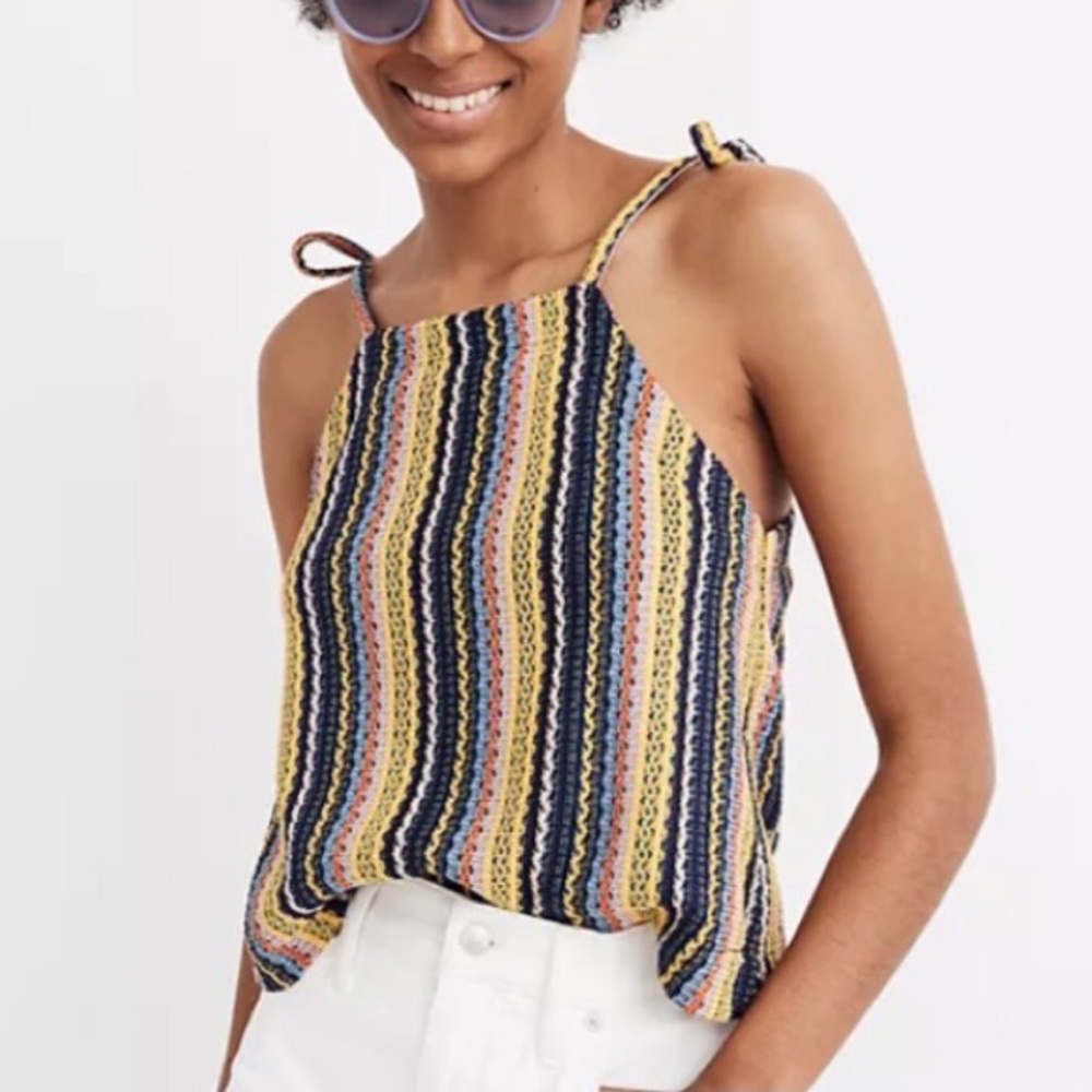 Madewell Texture & Thread Tie-Shoulder Tank Top